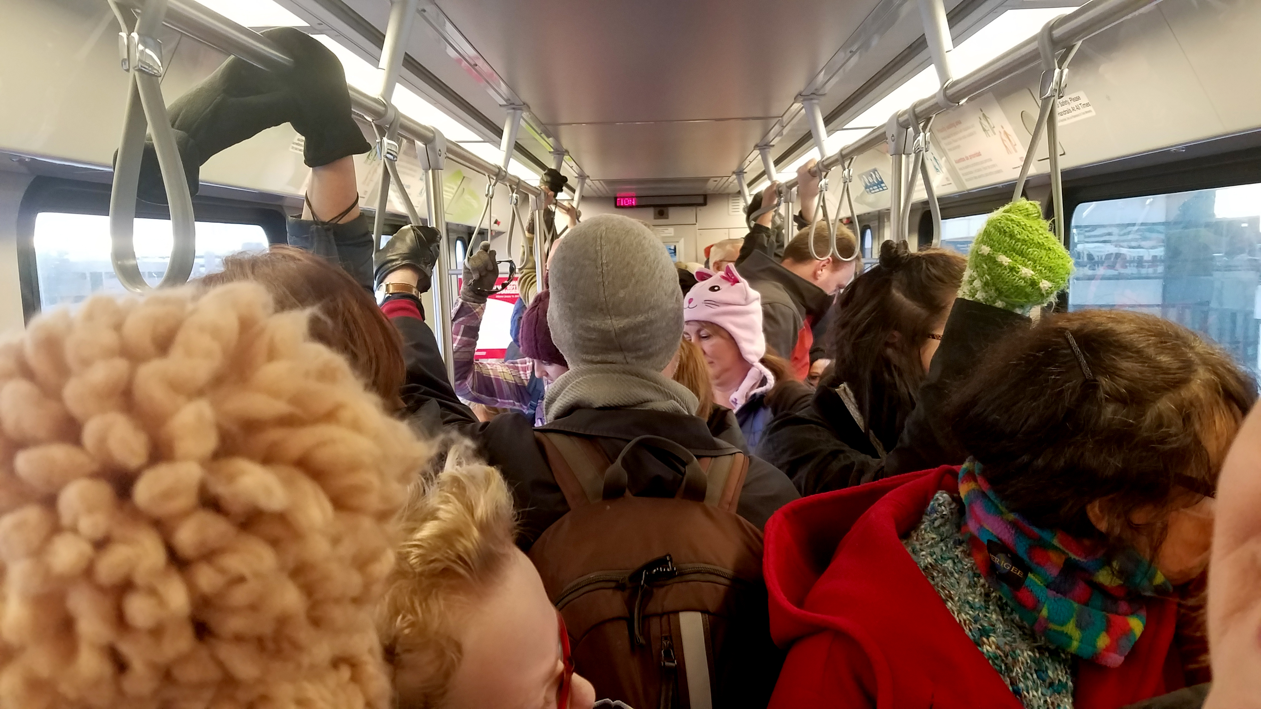 On the way to the womens march via Light Rail